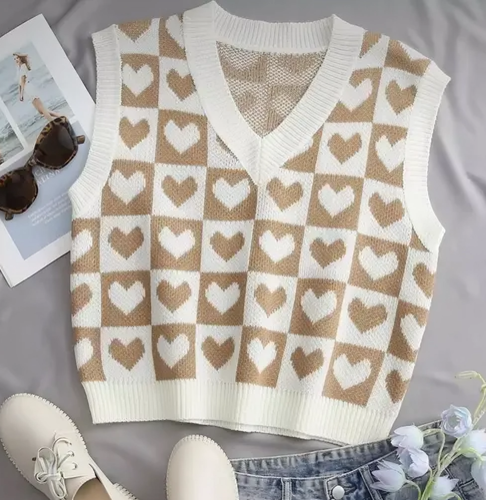 Heartfelt Knit Sleeveless Sweater